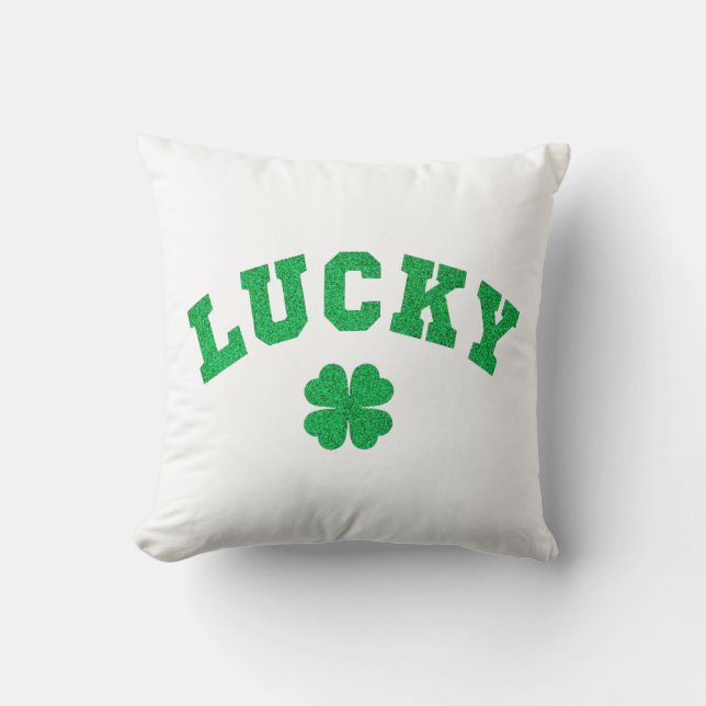 Coussin Trèfle Chanceux Saint-Patrick (Recto)