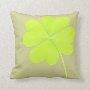 Coussin Trèfle de feuille du vert quatre
