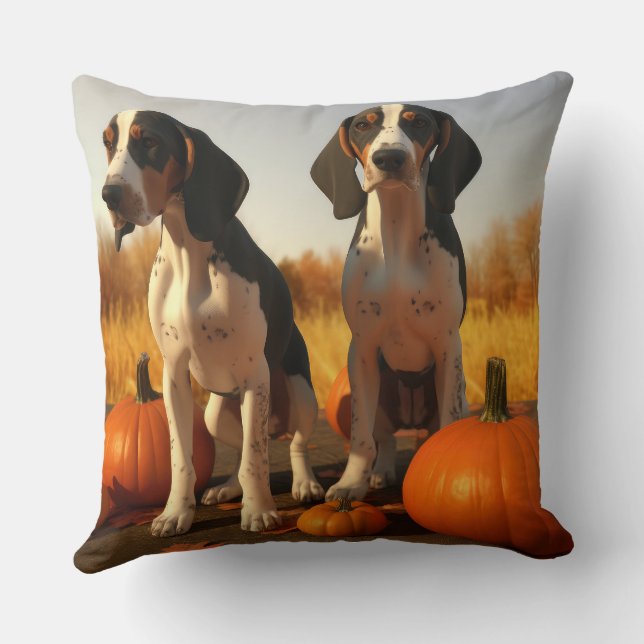 Coussin Trek Walker Coonhound Chiot Citrouille d'automne (Verso)