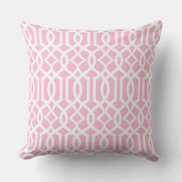 Coussin Trellis Marocca Marocain Rose Bébé Blanc Trellis