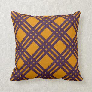 Coussin Trellis pourpre et orange