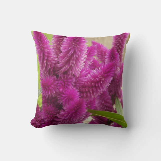 Coussin Trend Throw Pillow With Picture Of Celosia Flower (Recto)