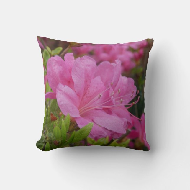 Coussin Trend Throw Pillow With Picture Of Rhododendron (Recto)
