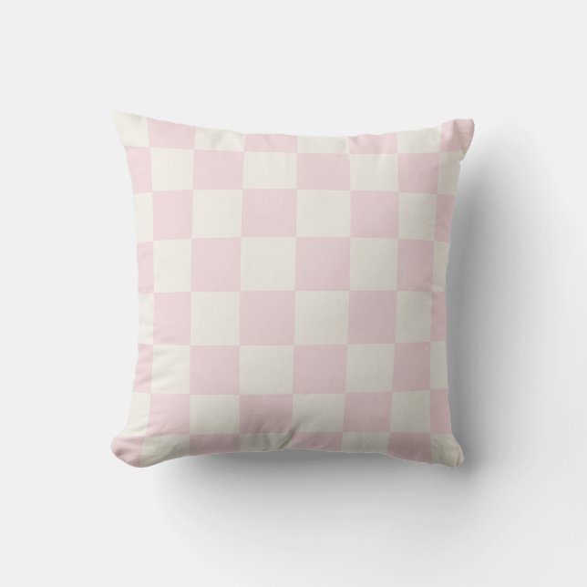 Coussin Trendy Pink Checkered Pattern (Recto)