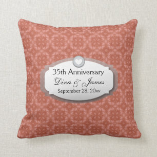 Coussin trente-cinquième Corail Z22 d'anniversaire de
