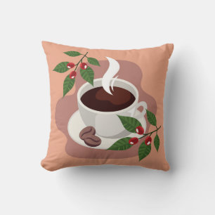 Coussin Très Cool et Mignon Café ou Java