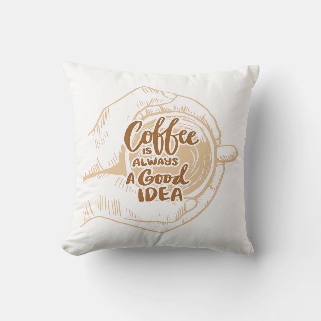 Coussin Très cool et mignon café ou java (Recto)