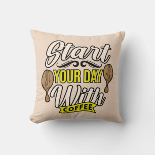 Coussin Très Cool et Mignon Café ou Java