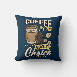Coussin Très Cool et Mignon Café ou Java