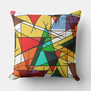 Coussin Triangle Coloré Géométrique Moderne