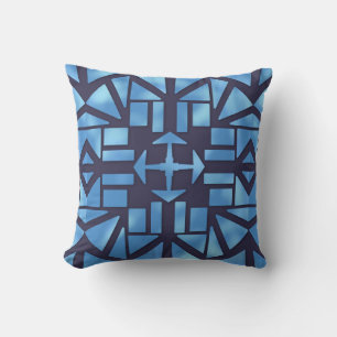 Coussin Triangle Math géométrique Elégant Bleu Tranquille