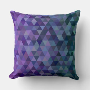 coussin triangles bleu violet