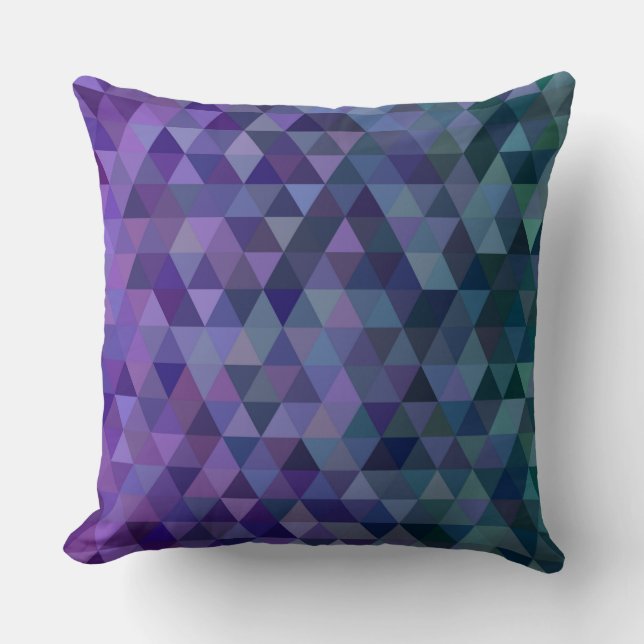 coussin triangles bleu violet (Recto)