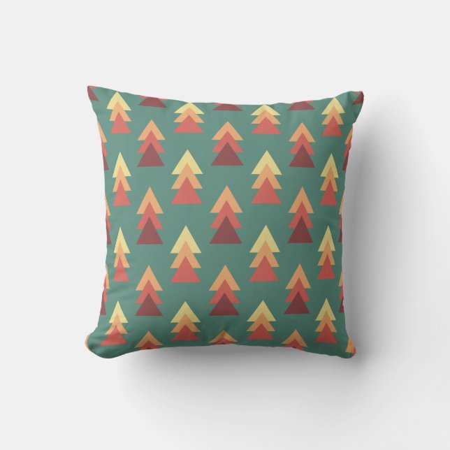 Coussin Triangles de couleurs rétro (Recto)
