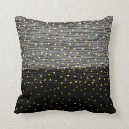 Coussin Triangles d'or sur noir et le gris