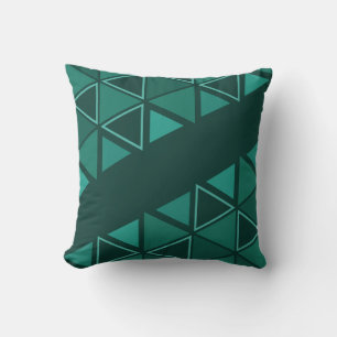 Coussin Triangles géométriques rétro Turquoise