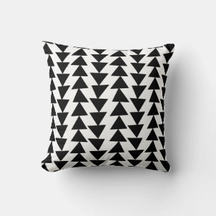 Coussin Triangles irréguliers - Noir sur Blanc