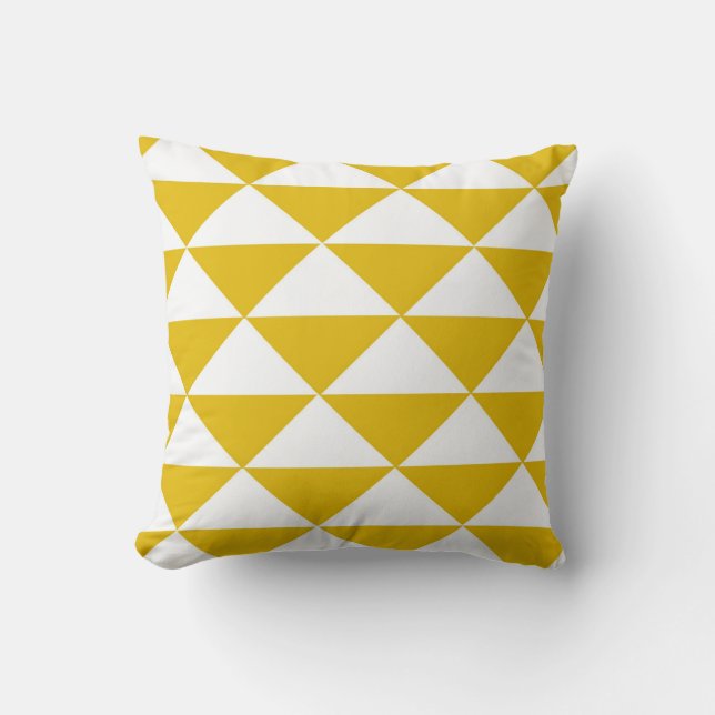 Coussin Triangles jaunes et blanches d'or (Recto)