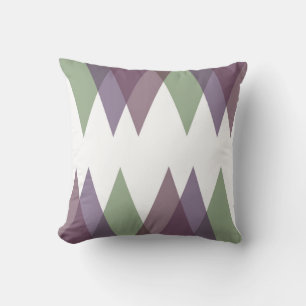 Coussin Triangles mauve et vert