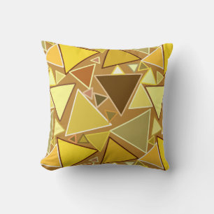 Coussin Triangles modernes du milieu du siècle, Jaune de m
