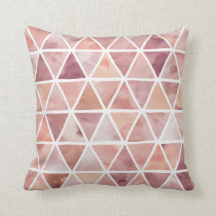 Coussin Triangles modernes en pêche et cuivre
