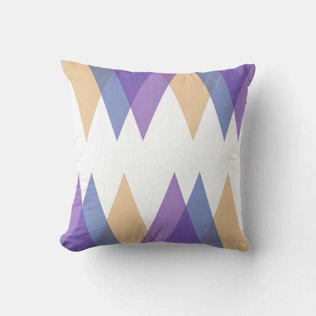 Coussin Triangles pourpre, bleu et jaune (Recto)