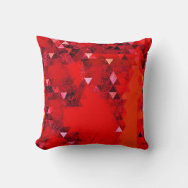 Coussin Triangles rouges minimaux modernes Abstraits