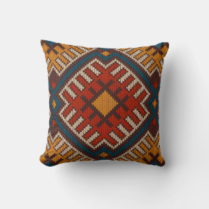 Coussin Tribal Aztec motif sans soudure sur le tricot de l