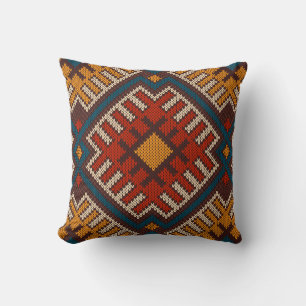 Coussin Tribal Aztec motif sans soudure sur le tricot de l