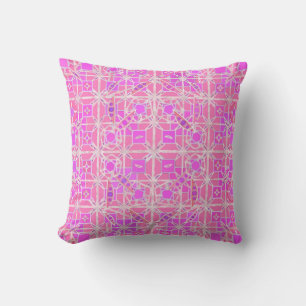 Coussin Tribal Batik - tons roses