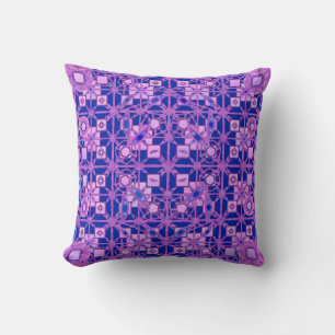 Coussin Tribal Batik - tons violets