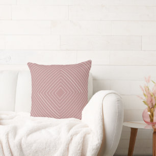 Coussin Tribal Carré Mauve Rose Niché mince blanc