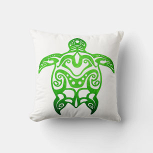 Coussin Tribal de la tortue verte