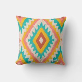 Coussin Tribu Vibrante, Motif Géométrique Bohème Audacieux