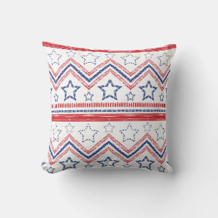 Coussin Tribus patriotique rouge bleu, symboles américains