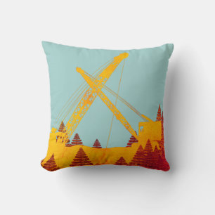 Coussin Tricane Opérateur de char Trac Arbres scène Art