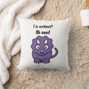 Coussin Tricératops mignon pourpre Cartoon avec Extinction
