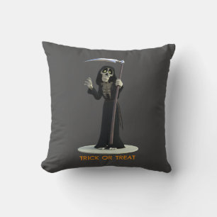Coussin Trick or Treat. Grim Reaper de dessin animé