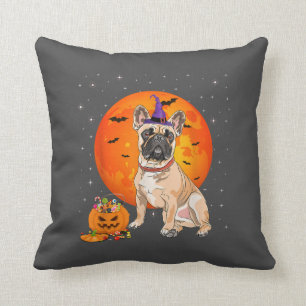 Coussin Trick Ou Citrouille À La Tête D'Un Chien À Moin
