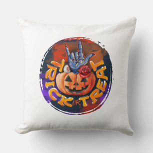 Coussin Trick ou traitement - Jack-o'-lanterne avec Rose r