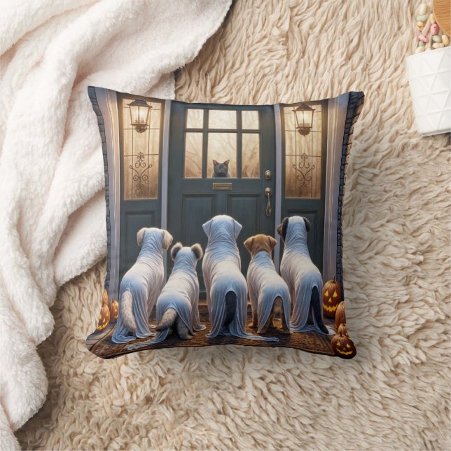Coussin Trick ou Treat Ghost Dogs (Couverture)