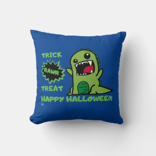 Coussin "TRICK RAWR TREAT" drôle halloween dinosaure