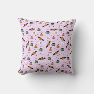 Coussin Tricoter Ou Traiter Halloween Citrouille Motif pou
