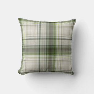 Coussin Trilliums blancs Carreaux verts et blancs
