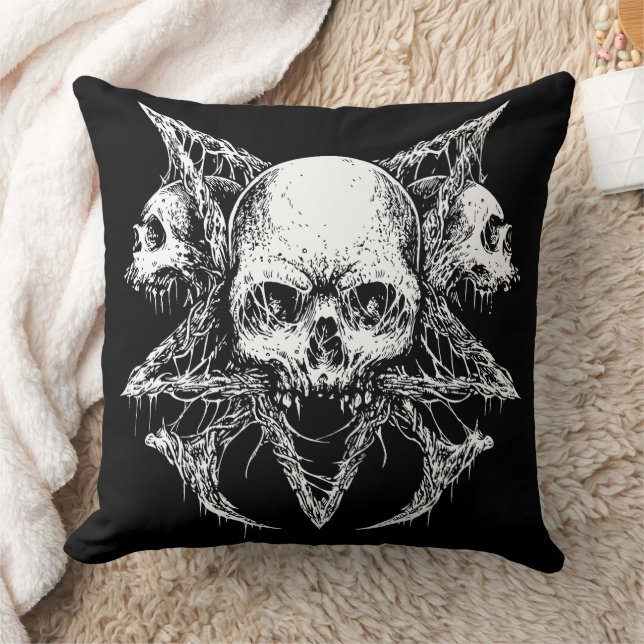 Coussin Trio de crânes gothiques (Couverture)