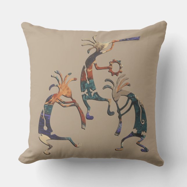 Coussin Trio musicien KOKOPELLI + vos idées (Recto)