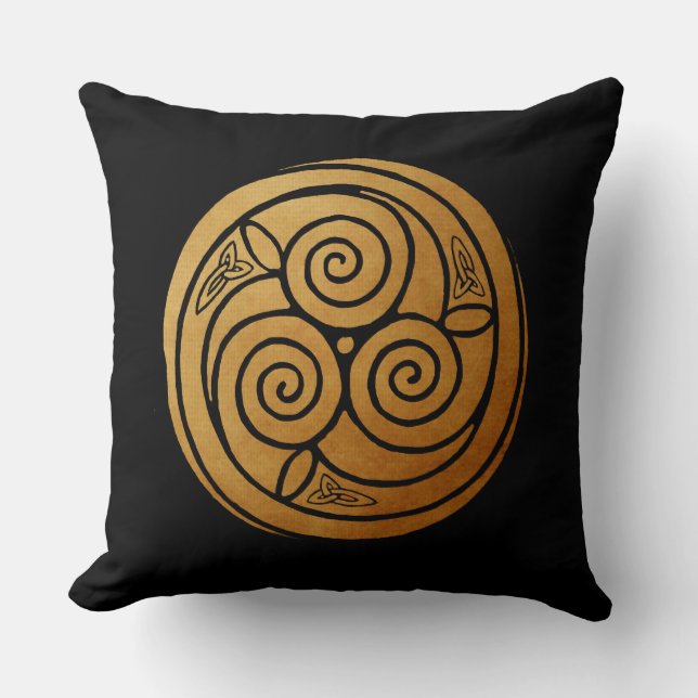 Coussin Triple Celtic Knot Swirl Mandala (Recto)