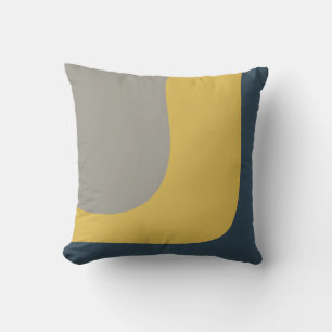 Coussin Triple vague minimaliste Motif Mustard Marine Grey