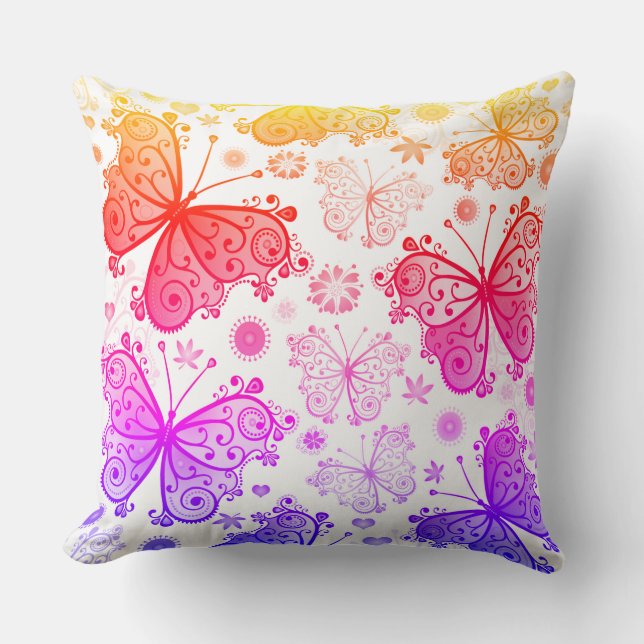 Coussin Trippy Hippy Butterfly Retro (Recto)