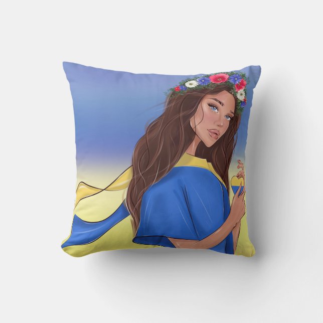 Coussin Triste femme ukrainienne (Recto)